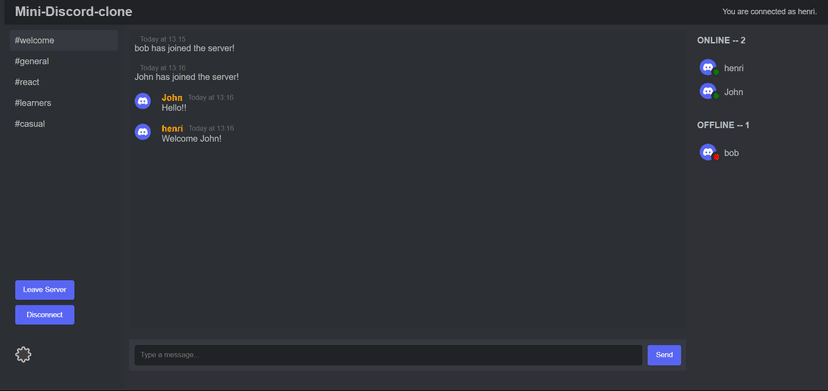 Project Mini discord clone
